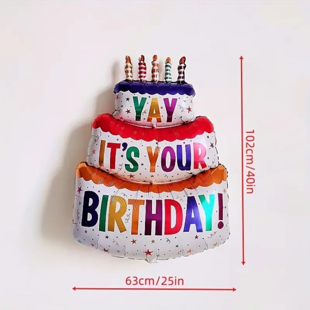 2PK🔥 New Cute Big Colorful 40" White Cakes It's Your Birthday Party - Picture 4 of 5